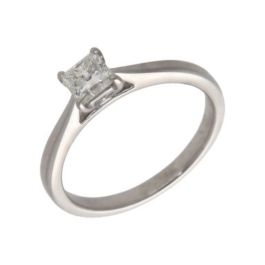 Pre-Owned 9ct Gold 0.50ct Princess Cut Diamond Solitaire Ring