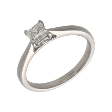 Pre-Owned 9ct Gold 0.50ct Princess Cut Diamond Solitaire Ring