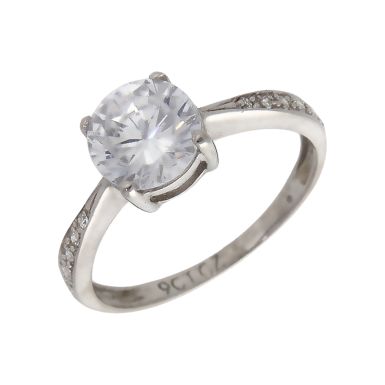 Pre-Owned 9ct White Gold Cubic Zirconia Solitaire Ring