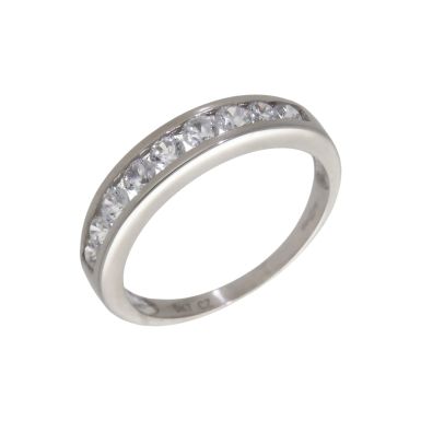 Pre-Owned 9ct White Gold Cubic Zirconia Half Eternity Ring