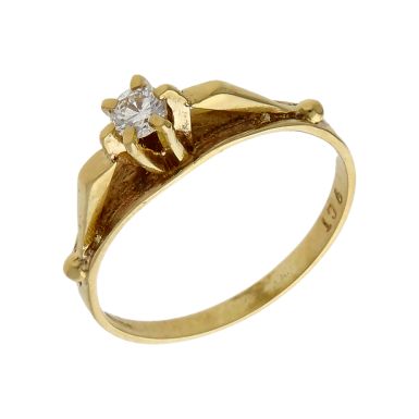 Pre-Owned 9ct Yellow Gold 0.18ct Diamond Solitaire Ring