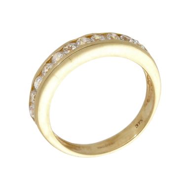 Pre-Owned 9ct Yellow Gold Cubic Zirconia Half Eternity Ring