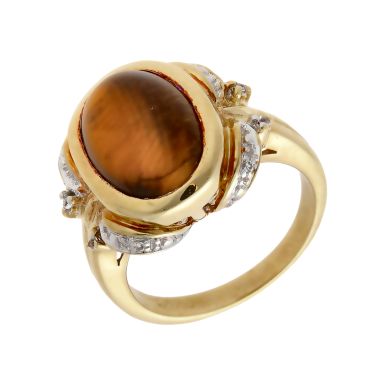 Pre-Owned 9ct Gold Tigers Eye Dress Ring