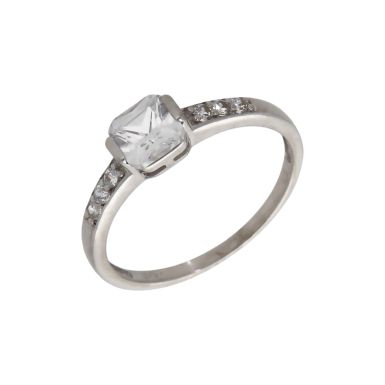 Pre-Owned 9ct White Gold Cubic Zirconia Solitaire Ring