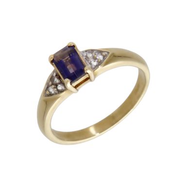 Pre-Owned 9ct Yellow Gold Iolite & Spinel Dress Ring