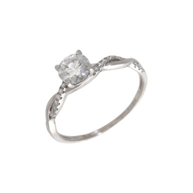 Pre-Owned 18ct White Gold Moissanite Solitaire Ring