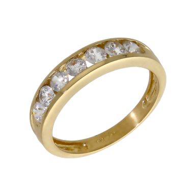 Pre-Owned 9ct Yellow Gold Cubic Zirconia Half Eternity Ring