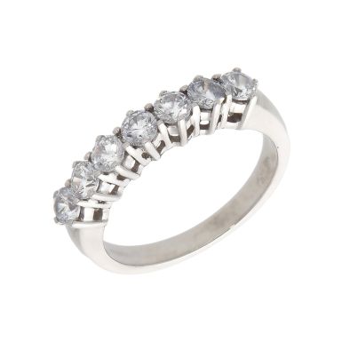 Pre-Owned 9ct White Gold Cubic Zirconia Half Eternity Ring