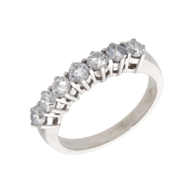 Pre-Owned 9ct White Gold Cubic Zirconia Half Eternity Ring