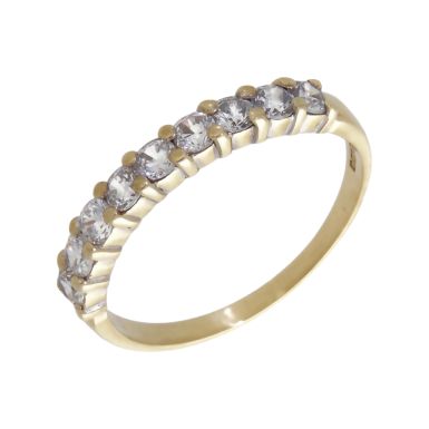 Pre-Owned 9ct Yellow Gold Cubic Zirconia Half Eternity Ring