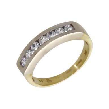 Pre-Owned 9ct Yellow & White Gold Cubic Zirconia Eternity Ring