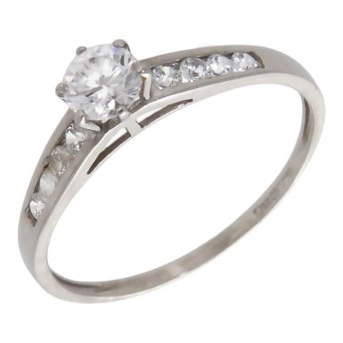 Pre-Owned 9ct White Gold Cubic Zirconia Solitaire Ring