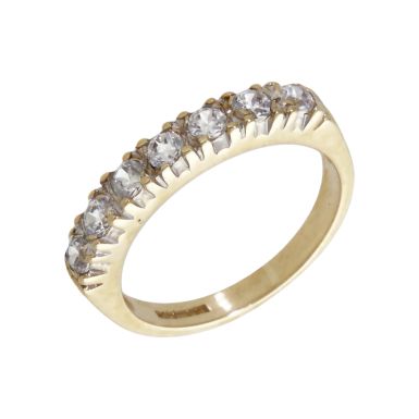 Pre-Owned 9ct Yellow Gold Cubic Zirconia Half Eternity Ring