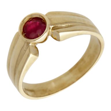 Pre-Owned 14ct Yellow Gold Red Topaz Solitaire Dress Ring