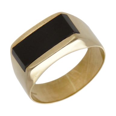 Pre-Owned 9ct Yellow Gold Onyx Signet Ring