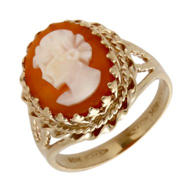Pre-Owned 9ct Yellow Gold Oval Cameo Dress Ring