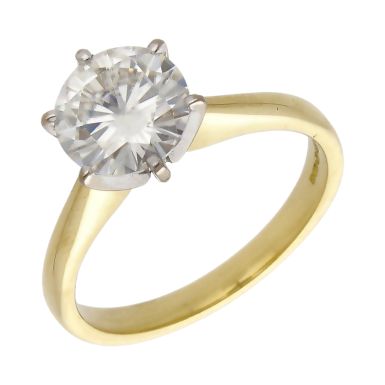Pre-Owned 18ct Yellow Gold Moissanite Solitaire Ring