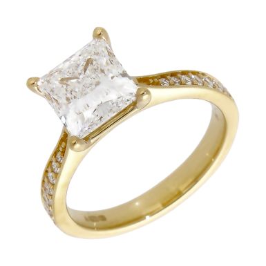 Pre-Owned 18ct Gold Princess Cut Lab Grown Diamond Ring
