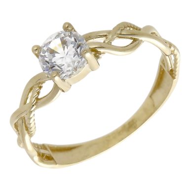 Pre-Owned 9ct Yellow Gold Cubic Zirconia Solitaire Ring