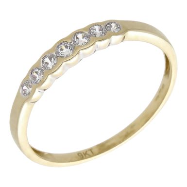 Pre-Owned 9ct Yellow Gold Cubic Zirconia Half Eternity Ring