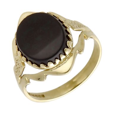Pre-Owned 9ct Yellow Gold Onyx Dress Ring