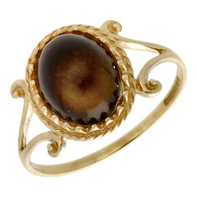 Pre-Owned 9ct Yellow Gold Simulated Moodstone Dress Ring
