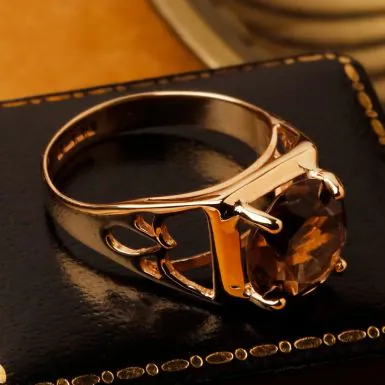 Pre-Owned Vintage 1979 9ct Gold Smokey Quartz Dress Ring