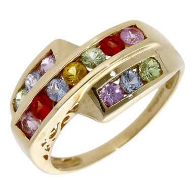 Pre-Owned 9ct Yellow Gold Multi-Stone Dress Ring