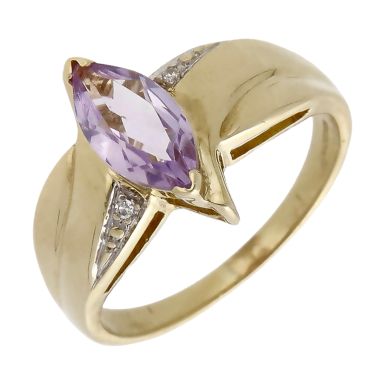 Pre-Owned 9ct Yellow Gold Amethyst Dress Ring