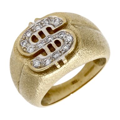 Pre-Owned 9ct Gold Cubic Zirconia Set $ Dress Ring