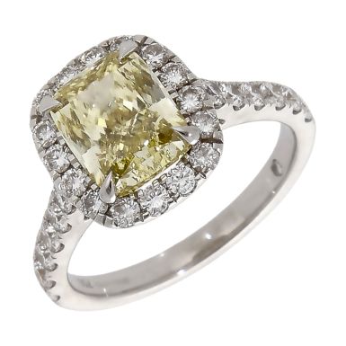 Pre-Owned 18ct White Gold 2.638ct Lab Diamond Halo Ring