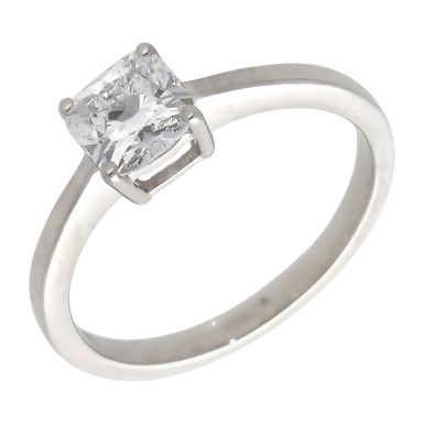 Pre-Owned Platinum Moissanite Solitaire Ring