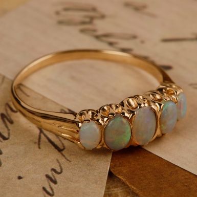 Pre-Owned Vintage 1985 9ct Yellow Gold Opal Dress Ring