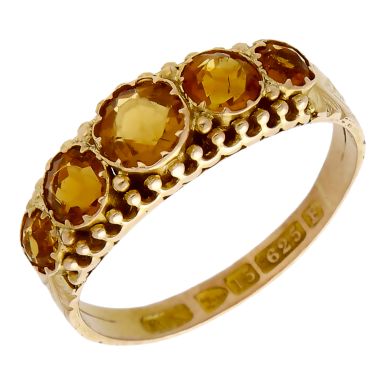 Pre-Owned Antique 1889 15ct Yelllow Gold Citrine Dress Ring
