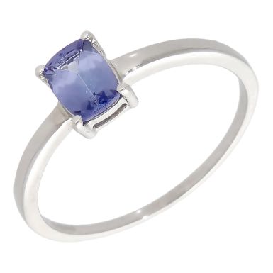 Pre-Owned 9ct White Gold Tanzanite Solitaire Dress Ring