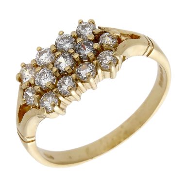 Pre-Owned Vintage 1986 9ct Gold Cubic Zirconia Cluster Ring