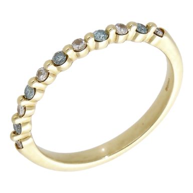 Pre-Owned 9ct Aquamarine & Cubic Zirconia Eternity Ring
