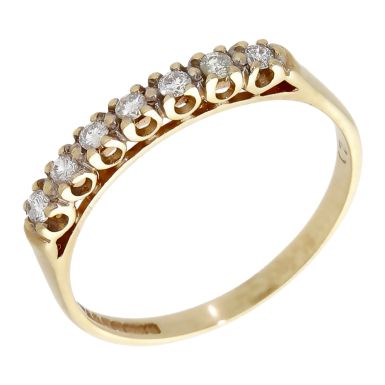 Pre-Owned 9ct Yellow Gold Cubic Zirconia Half Eternity Ring