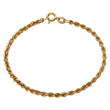 Pre-Owned 9ct Yellow Gold 7" Hollow Rope Bracelet