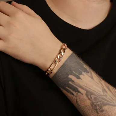 Pre-Owned 9ct Yellow Gold 9" Heavy Figaro Bracelet