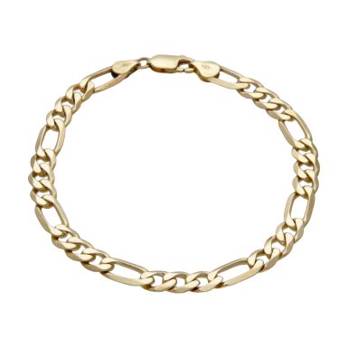 Pre-Owned 9ct Yellow Gold 9" Figaro Bracelet