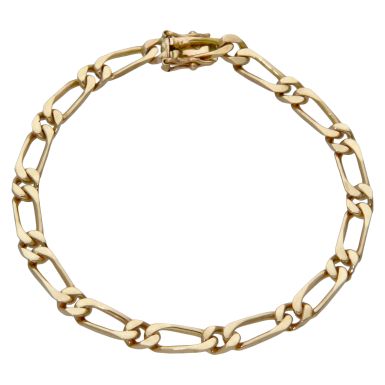 Pre-Owned 9ct Yellow Gold 8" 1:1 Long & Short Link Bracelet