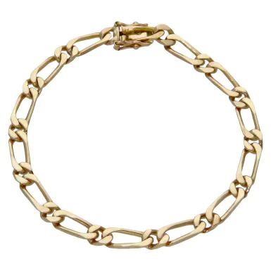 Pre-Owned 9ct Yellow Gold 8" 1:1 Long & Short Link Bracelet