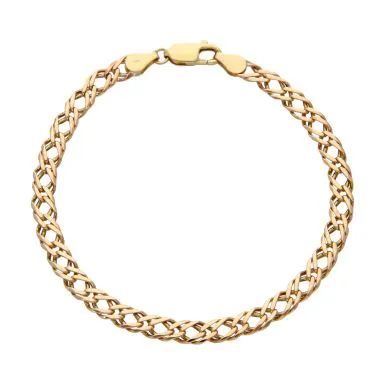 Pre-Owned 9ct Yellow Gold 8.5" Double Curb Bracelet