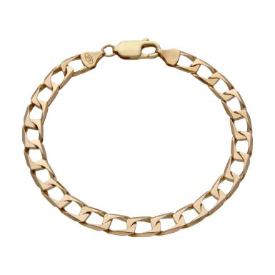 Pre-Owned 9ct Yellow Gold 8" Square Curb Bracelet