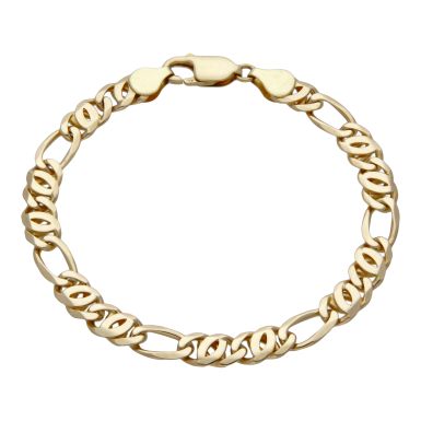 Pre-Owned 9ct Yellow Gold 8" Fancy Link Bracelet