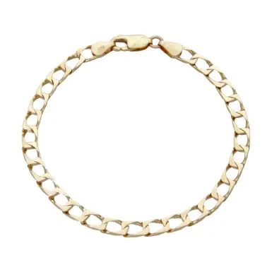 Pre-Owned 9ct Yellow Gold 8" Square Curb Bracelet