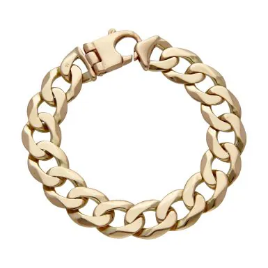 Pre-Owned 9ct Yellow Gold 9" Heavy Curb Bracelet