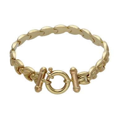 Pre-Owned 9ct Gold 7" Hollow Fancy Link Bracelet