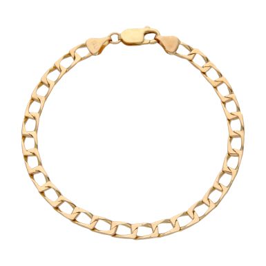 Pre-Owned 9ct Yellow Gold 8" Square Curb Bracelet